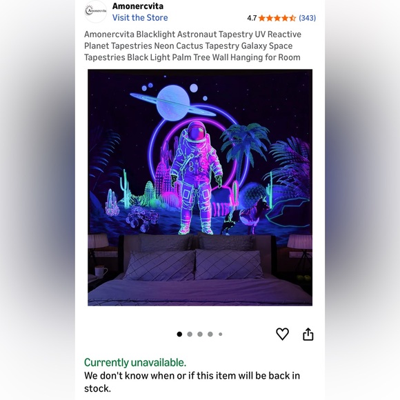 Other - Cosmic black light Astronaut Wall Tapestry